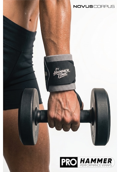 Ağırlık Bilekliği Wrist Wraps Crossfit Fitness Bilekliği Bilek Koruyucu Destek Bilekliği - 2 Adet - Gri/siyah