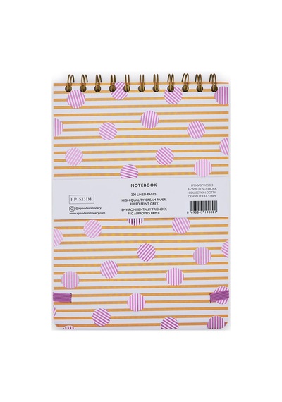 A5 Spiralli Dotty - Polka Stripe Çok Renkli