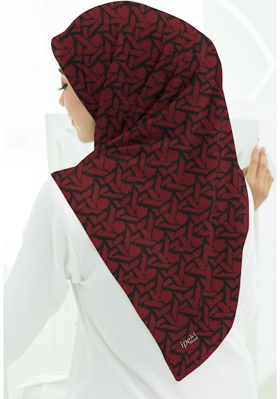 İpekal Soft Pamuk Eşarp-90 X 90 -06100 Siyah-Kırmızı
