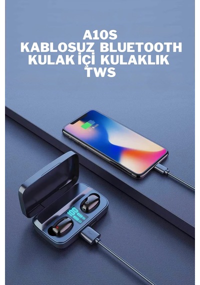 Wearfitpro A10s Kablosuz Bluetooth 5.0 Şarj Göstergesi Ekranlı Kulak İçi Kulaklık