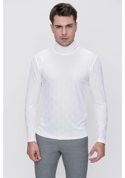 Efor Ts 775 Slim Fit Ekru Basic T-shirt Ekru
