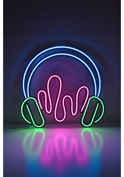 Headphone Neon Dekor Çok Renkli