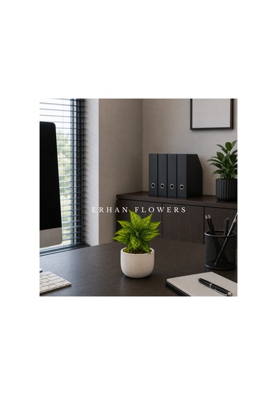 Yapay Sarı Croton Calathea 48 Cm - Dekoratif Vazo İçi Islak Dokulu Yaprak Dalı Saksısız Çok Renkli