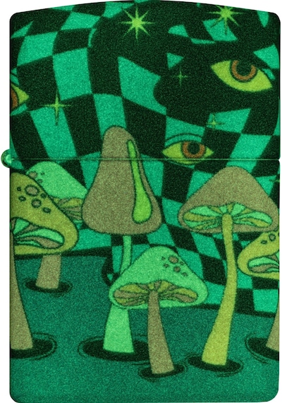 Zippo Glow In The Dark Matte Mushrooms Dizayn Çakmak Çok Renkli