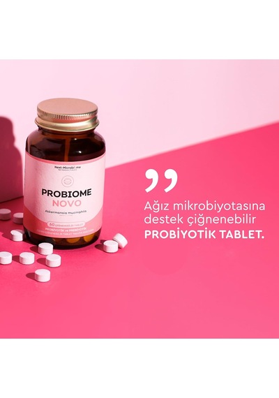 Probiome-novo Akkermansia Muciniphila İçeren Takviye Edici Gıda 60 Çiğneme Tablet