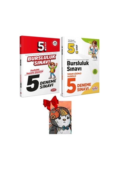 Data Yayınları 5. Sınıf Bursluluk Sınavı Tamamı Çözümlü 5 Deneme Sınavı İkili Set Hediyeli