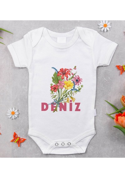 Bk Gift Bk Kids İsimli Bebek Body Zıbın - Model 9 Çok Renkli