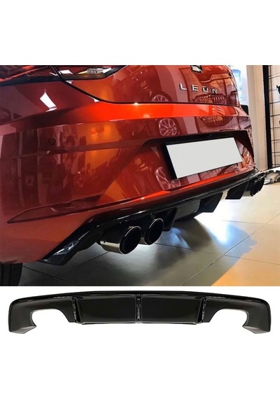 Seat Leon Mk3.5 Custom Difüzör Parlaksiyah Sağ Sol Çift 2017-2020 Arka-bodykit-ek-karlık