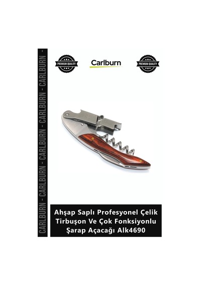 Tirbuşon Lüks Ahşap Saplı Profesyonel Çelik Tirbuşon Çok Fonksiyonlu Şarap Açacağı Diğer