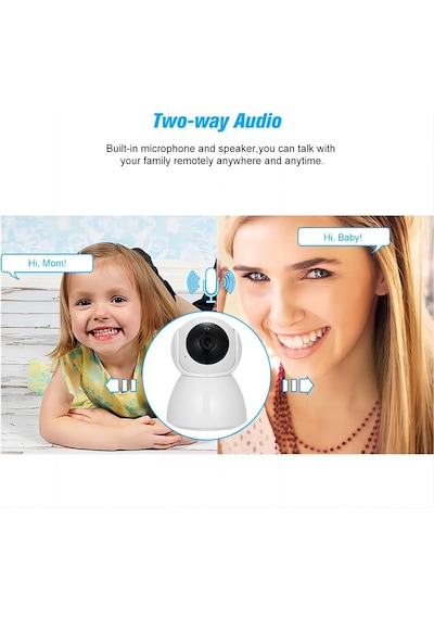 Markalonya Cm-12 Ip Bebek Güvenlik Kamerası, 360 Derece Dönebilen, 5mp Hd Görüntü, Wifi Bağlantılı, Gece Görüşlü, Sesli İletişim, Plastik Gövde, Masa Üstü Montaj, İç Mekan