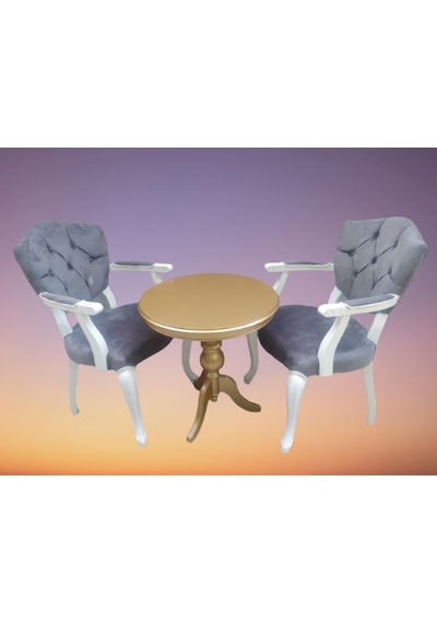 Bengimobilya Fiskos-Berjer Sandalye Kelebek Model Parlak Beyaz-Ceviz Babyface (495737540) Altın