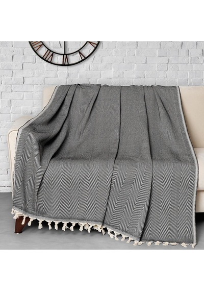 Trendy 2'li Set Koltuk Örtüsü - Siyah 170x230 Ölçü / Ebat