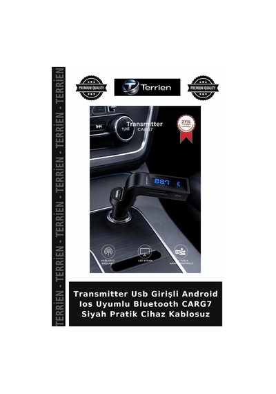 Transmitter Usb Girişli Android Ios Uyumlu Bluetooth Carg7 Siyah Pratik Cihaz Kablosuz
