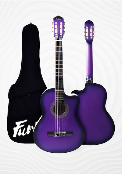 Cg-3901prs Klasik Gitar 4/4 Sap Ayarlı Kesik Kasa Full Set Mor