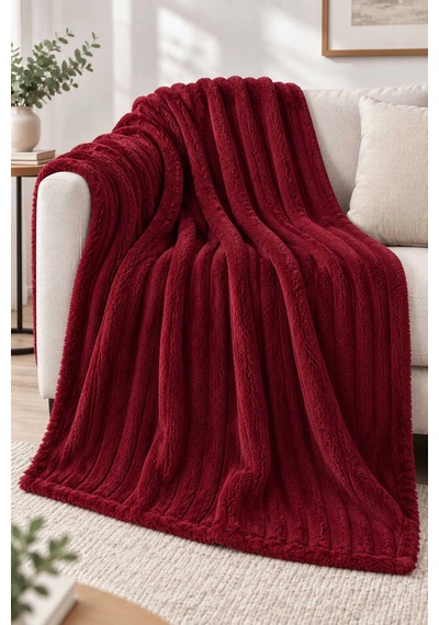 Tek Kişilik Wellsoft Tv Battaniyesi Softly 100x175 Cm Bordo Çok Renkli