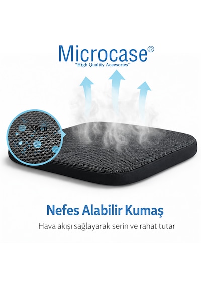 Microcase Ortopedik Memory Foam Nefes Alabilen Kumaş Oturma Minderi 40x40x4 Cm Al5518