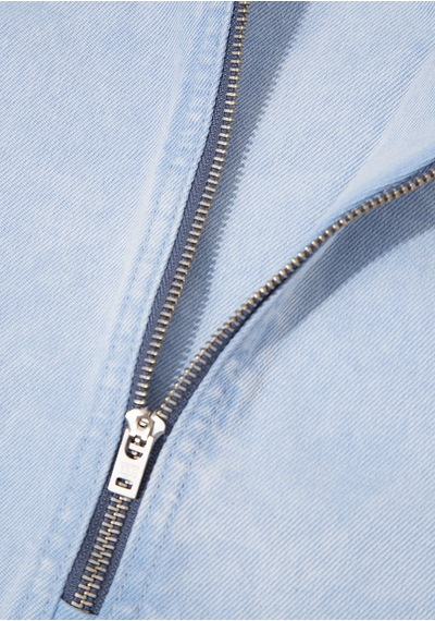 Mavi - Yarı Fermuarlı Mavi Denim Gömlek 0211256-88654 Mavi