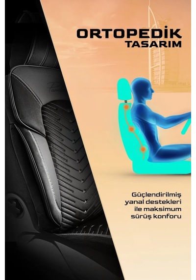 Panda Dubai Serisi Kadife Oto Koltuk Kılıfı - Tam Set