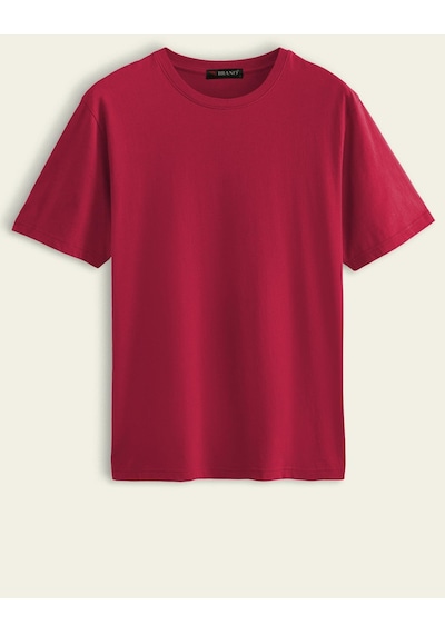 Unisex 2-li Paket Basic Regular Bisiklet Yaka Kısa Kollu T-shirt-1601-lacivert - Bordo Lacivert - Bordo