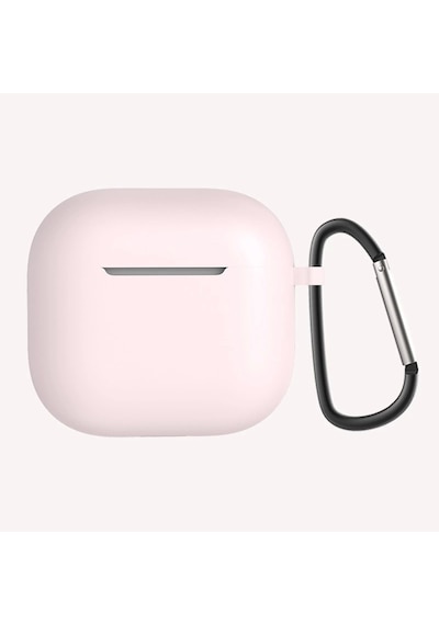 Apple Uyumlu AirPods 4 Kılıfı Silikon Kılıf Şarj Bölümü Tıpalı Soft Yumuşak Kablosuz Şarj Destekli K Pembe