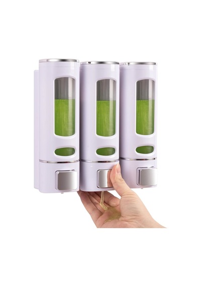 Dln Shop 3'lü Set: 400 Ml Plastik Sıvı Sabunluk Duş Jeli Şampuan Şişesi Otel, Banyo, Mutfak Beyaz