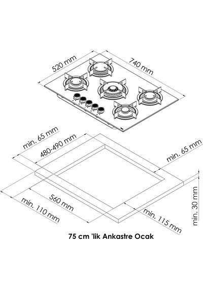 GL General GLO 036RSB Ankastre Gazlı Ocak