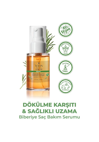 Yoon 2'li Set Saç Dökülme Karşıtı, Hızlı Saç Uzatma, Saç & Saç Derisi Serumu 2x50ml