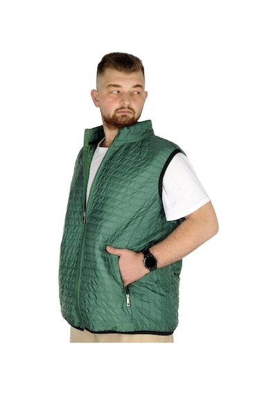 Mode Xl Büyük Beden Erkek Yelek Kapitone Yakalı 22601 Yeşil 001