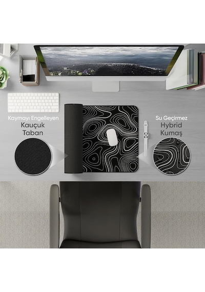 90x40 Cm Xxl Gaming Mouse Pad High Density Hybrid Kumaş Kaymaz Taban Yüksek Çözünürlüklü B