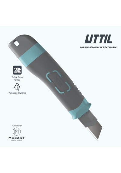 UTTIL Nmuk09 1+1 Yedekli Geliştirilmiş Ergonomi 18mm Maket Bıçağı