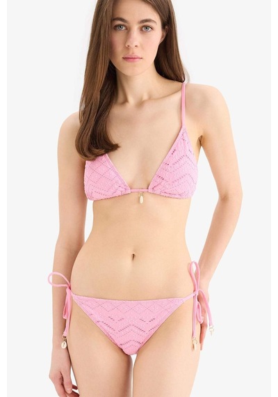 Defacto Regular Fit Nakışlı Brode Üçgen Bikini Üstü B6894AX25SM Pembe