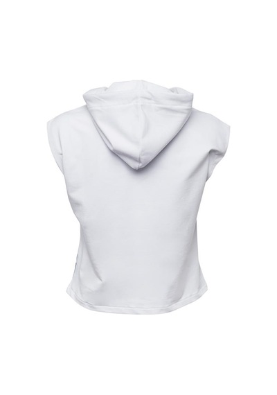 Anemoss Dalga Kolsuz Kapişonlu Beyaz Kadın Sweatshirt 001