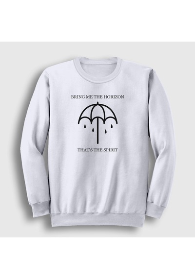 Presmono Unisex Spirit Bring Me The Horizon Sweatshirt Beyaz