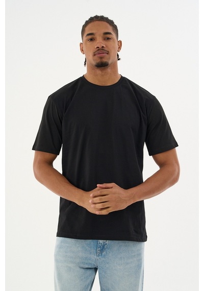Dechers Erkek %100 Organik Pamuklu Yumuşak Dokulu Comfort Fit Bisiklet Yakalı T-shirt E222 Siyah Dechers Erkek %100 Organik Pamuklu Yumuşak Dokulu Comfort Fit Bisiklet Yakalı T-shirt E222 Siyah