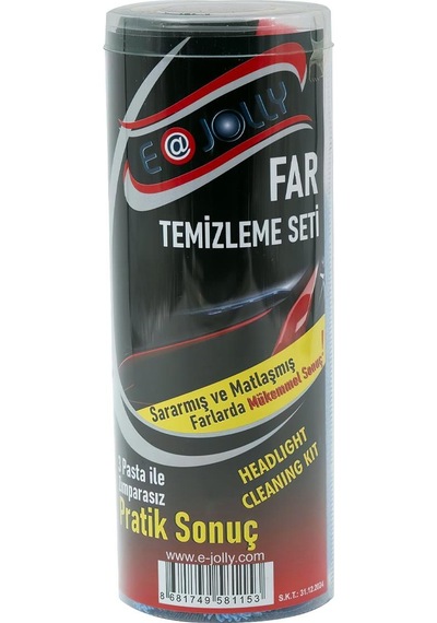Jolly Sararmış ve Matlaşmış Far ve Stop Temizleme Parlatma Seti