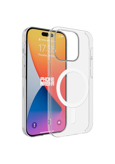 Ardemix Apple iPhone Uyumlu 15 Pro Max Kılıf Magsafe Şarj Özellikli Şeffaf Tek Kamera Çerçeveli P Renksiz