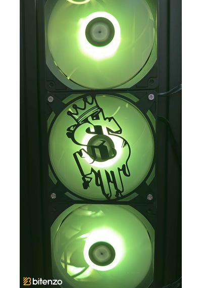 Graffiti Dolar Logolu 120x120 Mm Oyun Pc Aksesuarı, Masaüstü Bilgisayar Fan Kapağı Siyah