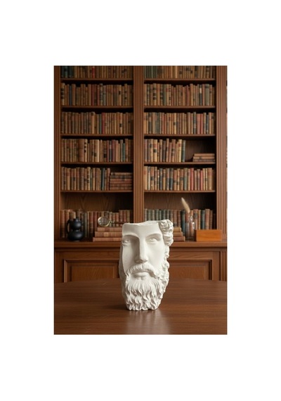 Dekoratif Filozof Büstü - Marcus Aurelius Tasarımlı Heykel Biblo - Masa Ve Kitaplık Dekoru
