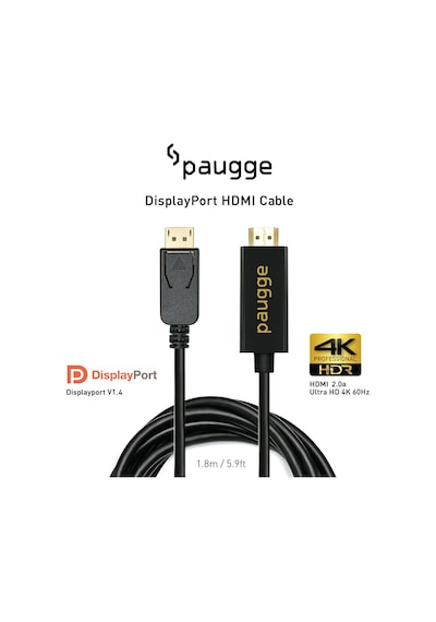 Paugge 4K 60Hz Hdr Hdcp 2.2 Destekli Displayport To Hdmi Kablo