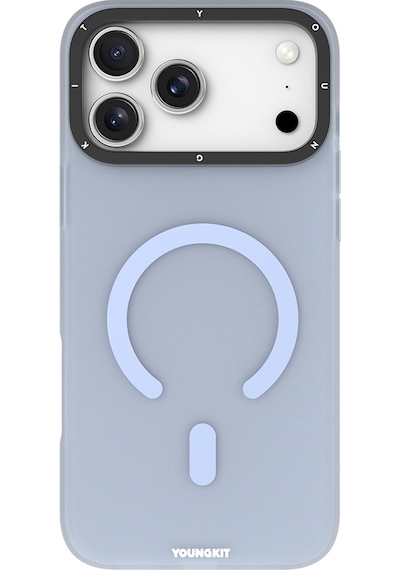 Apple Uyumlu iPhone 17 Pro Max Kılıf M-safe Şarj Özellikli Youngkit Hidden Sand Serisi Kapak Mavi Mavi