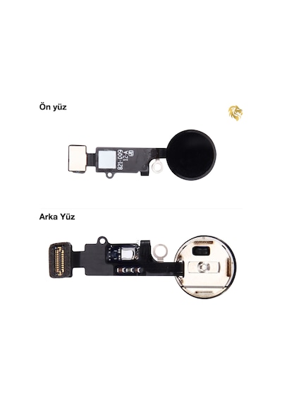 Apple iPhone Uyumlu 7 Plus Home Tuşu - Siyah / Mat Siyah Orta Tuş Butonu Parmak İzi Butonu Açma-kapama Butonu Açm