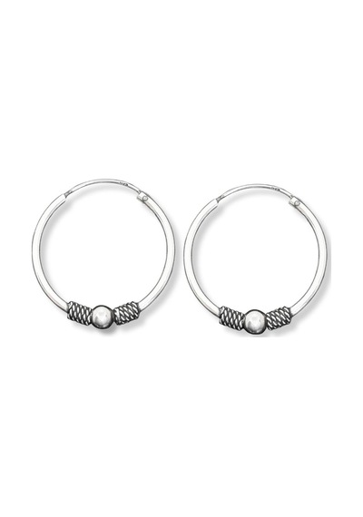 Oya Silver Gümüş Halka Küpe 2.5x2.5cm