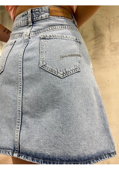 Vigoss Kadın Mini Denim Etek 50455-00422 Açık Mavi