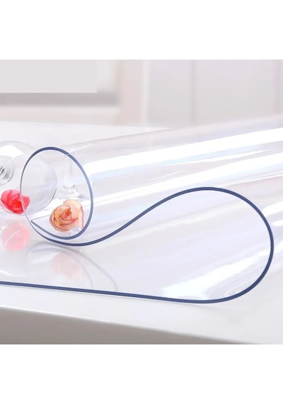 Şeffaf Masa Koruyucu Örtü 1,50 Mm Kalın Pvc Mika Masa Örtüsü Su Geçirmez Çizilmelere Karşı Koruyucu