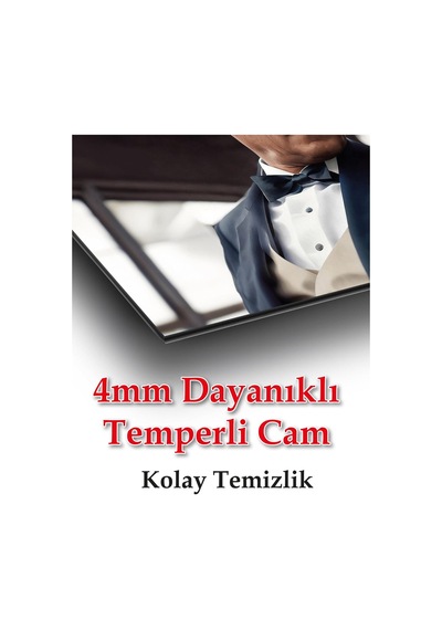 Atatürk Cam Tablo Yapay Zeka Modern Ev Ofis Salon Kurum Hediyelik Tablo