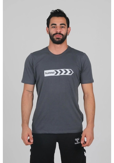 Hummel Armın Coton Basıc Logo T-shırt S/s Baskılı T-shırt Antrasit