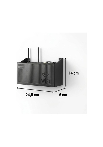 Buffer Duvar Tipi Wi-fi Modem Saklama Kutusu Siyah Kablo Düzenleyici Router Raf Organizer
