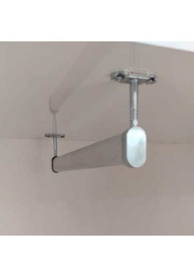 Alüminyum 45 Cm Dolap Içi Oval Elbise Askı Borusu 2 Adet Tavan Askı Aparatı Vidaları Vida Diğer
