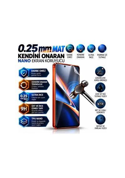 Xiaomi Mi 10t Uyumlu 0.25mm Mat Kendini Onaran Nano Kırılmaz Ekran Koruyucu Darbe Emici Ultra Plus