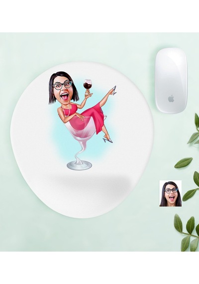 Kişiye Özel Bayan Karikatürlü Bilek Destekli Mouse Pad-22
